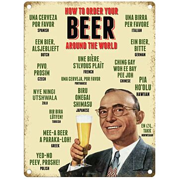 Small Metal Sign 45 X 37.5cm Beer How To Order Your Beer