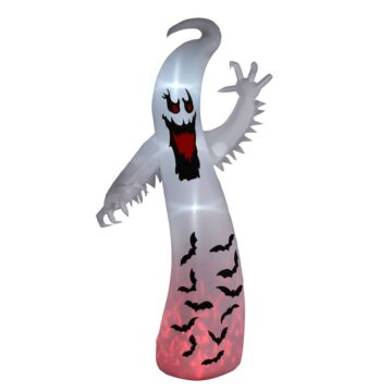 Outsunny 11.8ft Tall Halloween Inflatable Spooky Ghost, Blow Up Outdoor Halloween Decoration With Build-in Leds And Rotating Light, Party