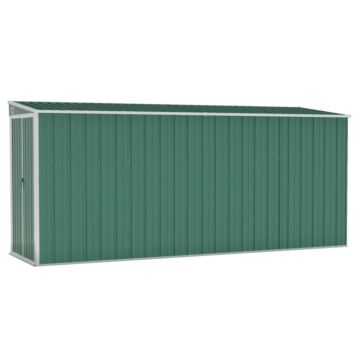 Vidaxl Wall-mounted Garden Shed Green 118x382x178 Cm Galvanised Steel