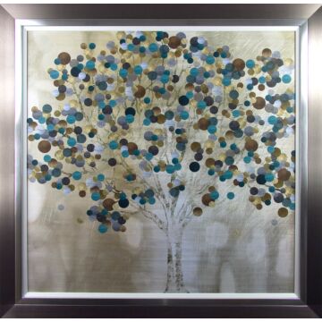 A Teal Tree By Katrina Craven - Framed Art