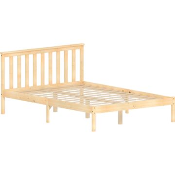 Vida Designs Milan Double Wooden Bed, Low Foot, Pine