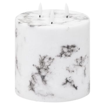 Luxe Collection Natural Glow 6"x6" Marble Effect Led Candle