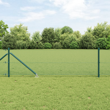 Vidaxl Welded Wire Fence With 13 Spike Posts Green 0.8x50 M Steel