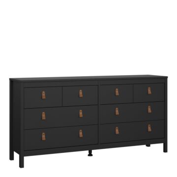Barcelona Double Dresser 4+4 Drawers In Matt Black