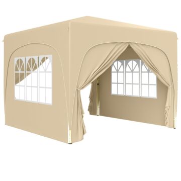 Outsunny 3 X 3m Pop-up Gazebo Shelter, With Accessories - Sand