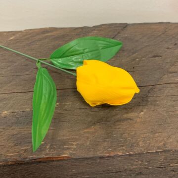 Craft Soap Flower - Med Tulip - Yellow - Pack Of 10