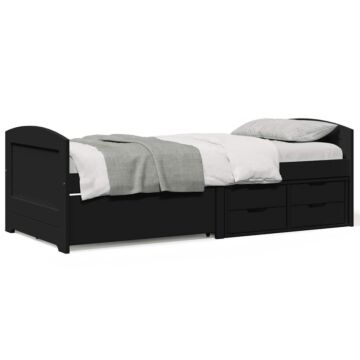 Vidaxl Day Bed With 5 Drawers Without Mattress Irun Black 90x200 Cm