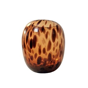 Leopard Print Glass Vase 26cm