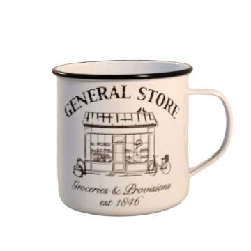 White General Store Tin Mug