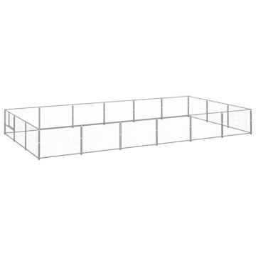 Vidaxl Dog Kennel Silver 18 M² Steel