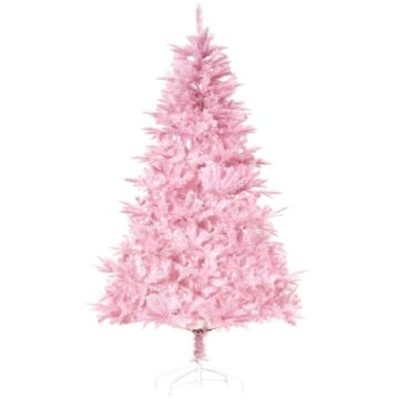 Homcom 5ft Pop-up Artificial Christmas Tree Holiday Xmas Holiday Tree Decoration With Automatic Open For Home Party, Pink