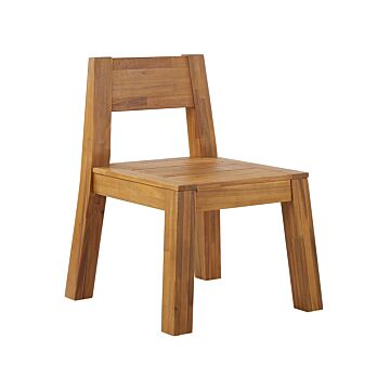 Garden Chair Solid Acacia Wood Indoor Outdoor Rustic Design Beliani