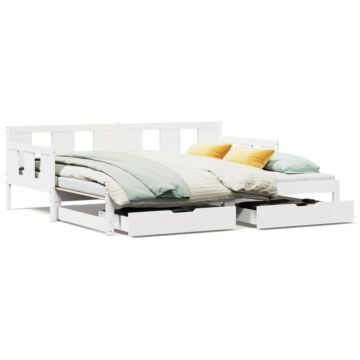 Vidaxl Daybed With Trundle And Drawers Without Mattress White 90x190 Cm Single