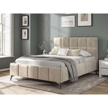 4'6 Fabric Bed - Beige - Linen