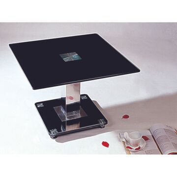 Trinity Lamp Table Chrome & Black