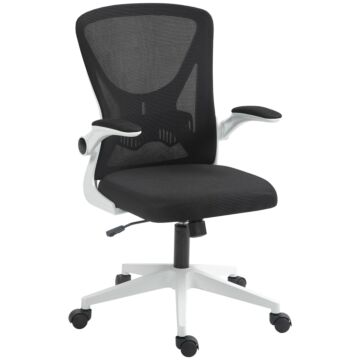 Vinsetto Mesh Back Office Chair, With Flip-up Arms - Black