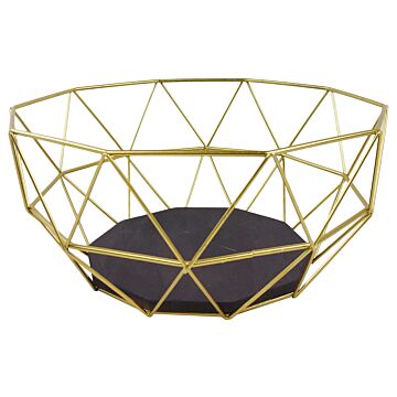 Golden Geometric Style Wire Bowl