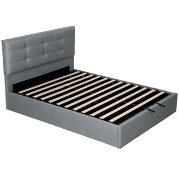 Homcom 5ft King Ottoman Bed With Gas Lift Storage - Grey
