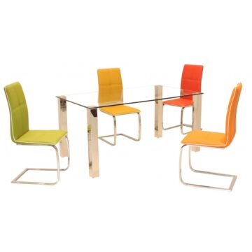 Valita Pu Chairs Chrome & Red