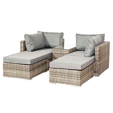 Wentworth 4 Seater Multi Relaxer Set (2x Lh/rh Seat 2 Ottoman Inc Cushions & 1 Side Table
