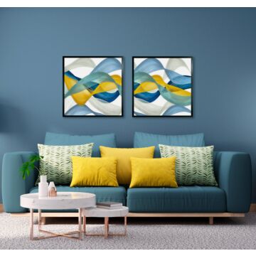 Square Horizontal Bands Ii By Alonzo Saunders - Framed Art