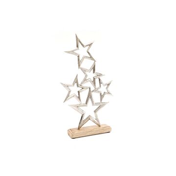Stars On Wooden Base Ornament 40cm