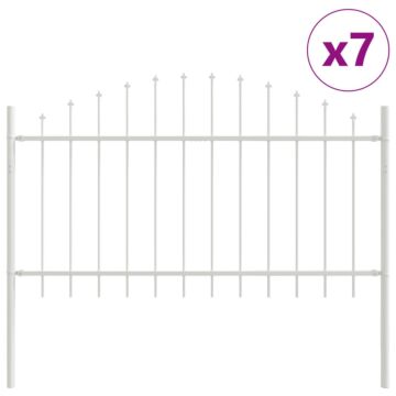 Vidaxl Garden Fence With Hoop Top - White, 11.9 X 1 M, Steel