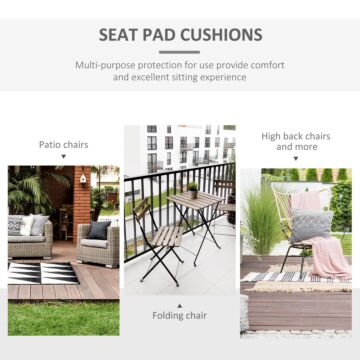 Outsunny Set Of 2 Garden Chair Cushions With Ties, 45 X 45 Cm Replacement Cushions For Outdoor Furniture, Dark Grey