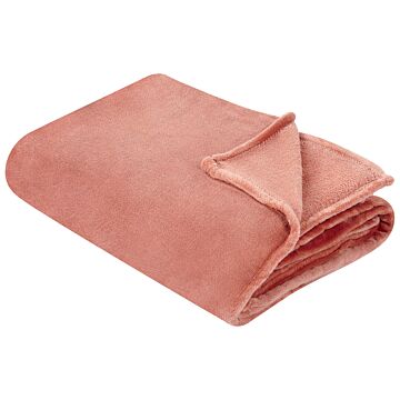 Blanket Red Polyester 200 X 220 Cm Soft Pile Bed Throw Cover Home Accessory Modern Design Beliani