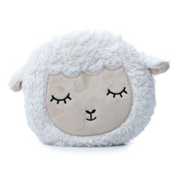 Sleepy Sheep Round Microwavable Plush Wheat And Lavender Heat Pack