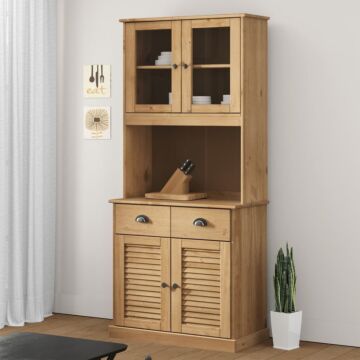 Vidaxl Highboard Vigo 78x40x175 Cm Solid Wood Pine