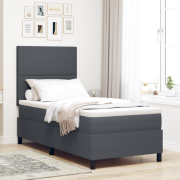 Vidaxl Box Spring Bed With Mattress Dark Grey 80x200 Cm Corduroy Fabric