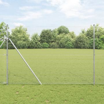 Vidaxl Welded Wire Fence With 13 Posts 1.5x50 M Galvanised Steel