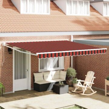 Vidaxl Manual Retractable Awning Orange And Brown 350x250 Cm