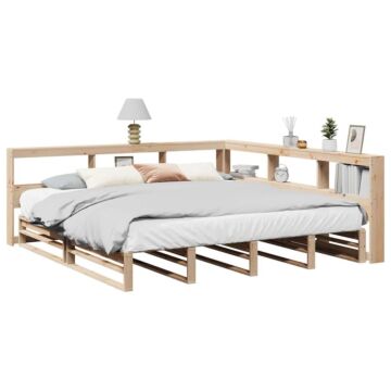 Vidaxl Bookcase Bed Without Mattress 200x200cm Solid Wood Pine