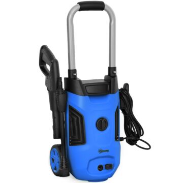 Outsunny 1800w High Pressure Washer, 150 Bar Pressure, 420 L/h Flow, Portable Electric Power Washer Jet Wash Cleaner With Adjustable Nozzle, 6m Hose, Steel Handle For Home Patio Car Driveway, Blue