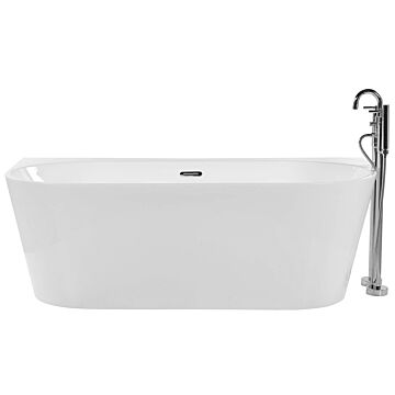 Bathtub White Sanitary Acrylic Oval Single 170 X 80 Cm Modern Design Beliani