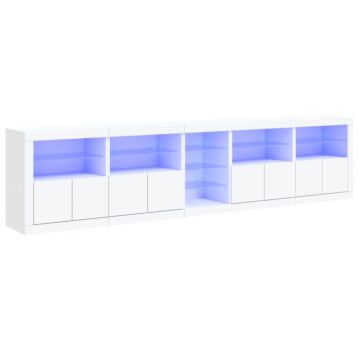 Vidaxl Sideboard With Led Lights White 283x37x67 Cm