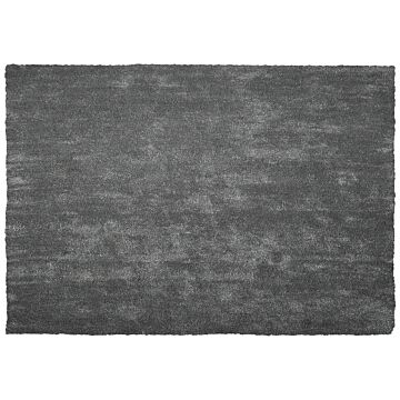 Shaggy Area Rug Dark Grey 160 X 230 Cm Modern High-pile Machine-tufted Rectangular Carpet Beliani