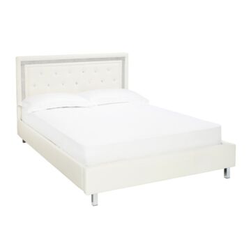 Crystalle 5.0ft King Size Bed White