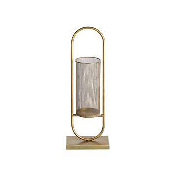 Candle Holder Gold Metal 53 Cm Glamour Accent Piece Decoration Living Room Bedroom Décor Beliani