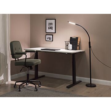 Floor Led Lamp Black Metal Synthetic Material Touch Switch Dimming Modern Industrial Lighting Home Office Beliani