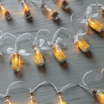 Seco 10 Led String W/gold Glitter In Jars L1300mm