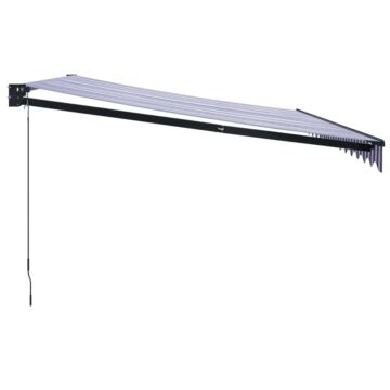 Vidaxl Retractable Awning Blue And White 4.5x3 M Fabric And Aluminium
