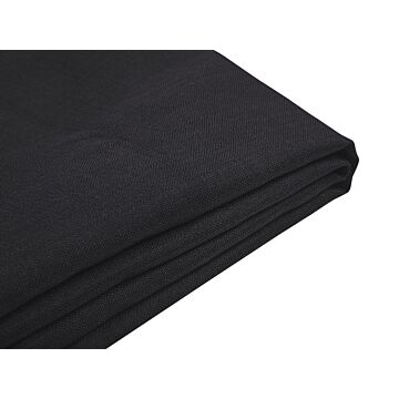 Bed Frame Cover Black Fabric For Bed 160 X 200 Cm Removable Washable Beliani