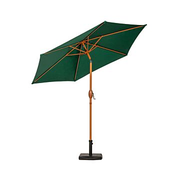Green 2.5m Woodlook Crank And Tilt Parasol (38mm Pole, 6 Ribs)this Parasol Is Made Using Polyester Fabric Which Has A Weather-proof Coating & Upf Sun Protection Level 50