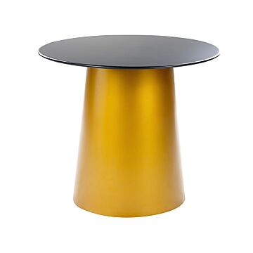 Side Table Black Gold Metal 56 X 56 X 48 Cm Accent End Table Powder Coated Glam Living Room Beliani