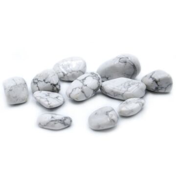 L Tumble Stones - Howlite, White