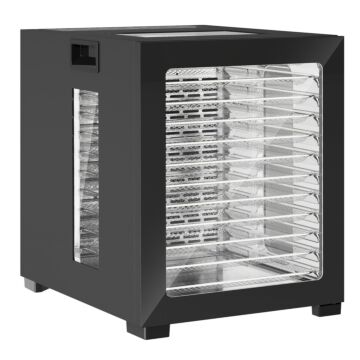 Homcom Food Dehydrator With 12 Stainless Steel Tray, 850w Food Dryer Machine With Led Touch Panel, 40-70℃ Adjustable Temperature, 48h Timer For Drying Fruit, Meat, Vegetable, Jerky, Pet Treat, Black