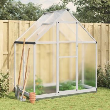 Vidaxl Greenhouse With Base Frame Silver 169x114x202 Cm Aluminium